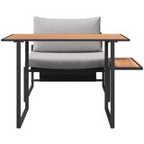  Vrtna garnitura - 2-dijelni vrtni blagovaonski set s jednim sjedištem i svijetlosivim jastucima | shoptok.hr