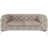 Ropez Sivo-bež baršunasti sofa 185 cm Chelsea – Cijene