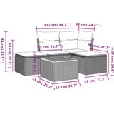  5-dijelni vrtni set sofa s jastucima bež od poliratana | shoptok.hr