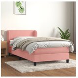 vidaXL Box spring postelja z vzmetnico roza 90x190 cm žamet | Shoptok.si