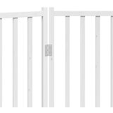 vidaXL Vrata za pse zložljiva 3 paneli bela 150 cm trden les jelke | Shoptok.si