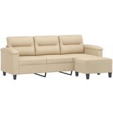 vidaXL Trosed s stolčkom za noge krem 180 cm blago iz mikrovlaken | Shoptok.si