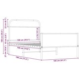  Posteljni okvir brez vzmetnice 100x190 cm sonoma hrast inž. les, (21609563) | Shoptok.si
