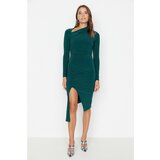 Trendyol Emerald Green Slit Detailed Dres Cene