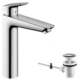 logis 190 chrome baterija (slavina) za umivaonik sa odlivnim ventilom sifona pop-up 71090000