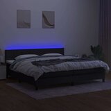  Box spring postelja z vzmetnico LED črna 200x200 cm blago, (20791015) | Shoptok.si