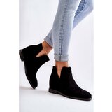 Kesi Suede Boots With Cut-outs On A Flat Heel Black Henriette Cene