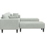 vidaXL Žametni kavč z blazino z blazino 3 pcs Svetlo siva 208 cm Žamet | Shoptok.si