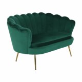 Kondela Art-deco dvosed, smaragdna žametna tkanina/zlat krom-zlato, NOBLIN | Shoptok.si