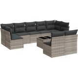  10-dijelni set vrtnih sofa poliratan s jastucima svijetlosivi | shoptok.hr