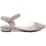 GOODIN Gray sandals with transparent inserts Cene