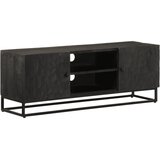 TV ormarić crni 110x30x40 cm od masivnog drva manga i željeza | shoptok.hr