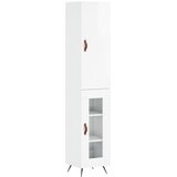  Visoka komoda sjajna bijela 34,5x34x180 cm konstruirano drvo | shoptok.hr