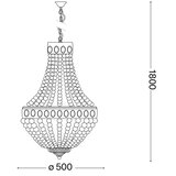 Ideal Lux luster na lancu monet 6xE14/40W/230V prečnik 50 cm konoplja/bela | Eponuda.com