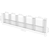  Gabionska košara U-oblika od pocinčanog čelika 570 x 20 x 100 cm | shoptok.hr
