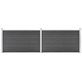 vidaXL Komplet ograjnih panelov WPC 353x105 cm črn | Shoptok.si