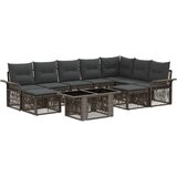  Sjedeća garnitura za vrt 10 kom. Siva i tamno siva poliratan 100 x 55 x 73 cm | Shoptok.si