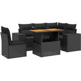 vidaXL 6-dijelni set vrtnih sofa s jastucima crni od poliratana | shoptok.hr