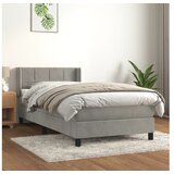  Box spring postelja z vzmetnico svetlo siva 100x200 cm žamet | Shoptok.si