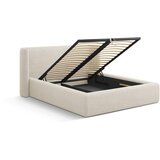 Windsor & Co Sofas Kremno bela oblazinjena zakonska postelja s prostorom za shranjevanje z letvenim dnom 200x200 cm Jason – | Shoptok.si
