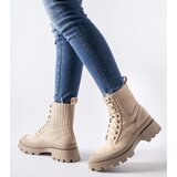 Gemre Beige eco-suede ankle boots Orson | Shoptok.si