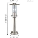 Eglo Lisio vanjska stojeća/1, e27, h500, inox/staklo | shoptok.hr