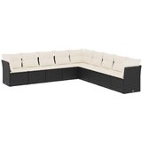  9-dijelni set vrtnih sofa s jastucima crni od poliratana | shoptok.hr