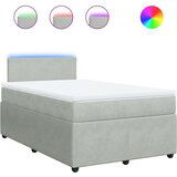 vidaXL Box spring postelja z vzmetnico svetlo siva 120x190 cm žamet | Shoptok.si