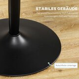  Blagovaonski stol za 2 osobe okrugla ploča čelična baza crna 70 x 70 x 75 cm | shoptok.hr