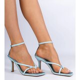 Gemre Blue heeled flip-flop sandals Zelfin | Shoptok.si
