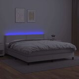 Krevet box spring s madracem LED bijeli 180x200 cm umjetna koža | shoptok.hr