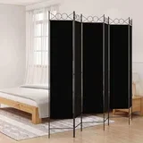 pregrada s 6 panela crna 240x200 cm od tkanine