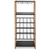 Crna/u prirodnoj boji metalna vitrina za vino broj boca 20 kom, 50x122x35 cm Isaac –