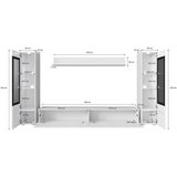 P & B Dnevni Regal Vera, Bela, Barva Hrasta, 4-Delno, Led | Shoptok.si