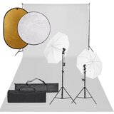 vidaXL komplet za foto studio z lučmi, ozadjem in odbojnikom | Shoptok.si