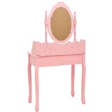 vidaXL Mizica za ličenje s stolčkom roza 75x69x140 cm les pavlovnije | Shoptok.si