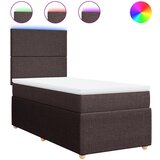 vidaXL Krevet s oprugama i madracem tamnosmeđi 90 x 190 cm od tkanine | shoptok.hr