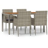  5-dijelni vrtni blagovaonski set sivi od poliratana Siva Dužina stola 150 cm | Shoptok.si