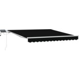 vidaXL Ročna Retraktibilna Tenda z LED Črna 300x250 cm, Tenda zamenjava tkanine za 3x2.5 m okvir Črna | Shoptok.si
