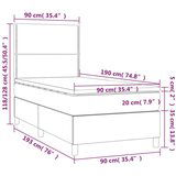  Krevet box spring s madracem LED krem 90x190 cm od tkanine | shoptok.hr