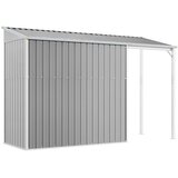  Vrtna kućica s produženim krovom svijetlosiva 277x107x181 cm čelična | shoptok.hr