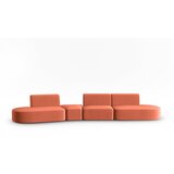 Milo Casa Rožnata žametna sedežna garnitura levi kot 428 cm Paolo – Cene