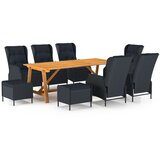 vidaXL 9-dijelni vrtni blagovaonski set tamnosivi | shoptok.hr