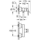 Grohe Lineare baterija za tuš kadu 33865DC1 Cene