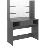  Stolić za šminkanje LED 100 x 40 x 135 cm MDF sjajni sivi | Eponuda.ba