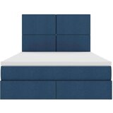  Krevet S LED lampica s uzglavljem Plava 140 x 190 cm tkanina | shoptok.hr
