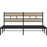 Metalni Kovinski posteljni okvir brez vzmetnice sonoma hrast 200x200 cm, (21611190) | Shoptok.si