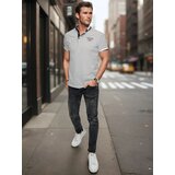 DStreet Koszulka męska polo w paski biała | Shoptok.si