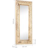  Ručno izrezbareno ogledalo 110 x 50 x 2,6 cm masivno drvo manga | shoptok.hr