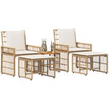  Set vanjskog namještaja 5 pcs Prirodna i krema bijela | shoptok.hr